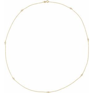 14K Yellow 1/3 CTW Natural Diamond 7-Station 24" Necklace-2.3Mm :: 1/3 Ctw-I1, H+
