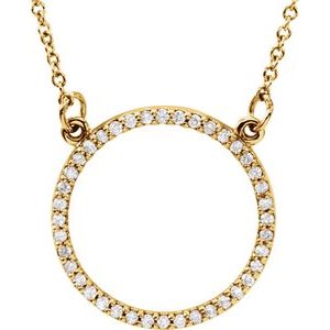 14K Yellow 1/5 CTW Lab-Grown Diamond Circle 16" Necklace-Lab-Grown Diamond-16.9 X 16.9 Mm