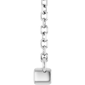 14K White 1/8 CTW Lab-Grown Diamond French-Set Bar 18" Necklace-Lab-Grown Diamond-1.7Mm :: 1/8 Ctw