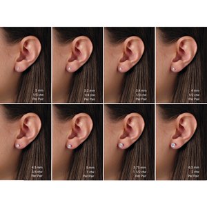 14K White 1/4 CTW Natural Diamond Stud Earrings-Pair-3.2Mm :: 1/4 Ctw