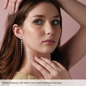 14K White 2 CTW Lab-Grown Diamond Earrings-3.8 Mm-14K White