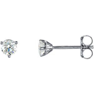 14K White 1/3 CTW Natural Diamond Stud Earrings-Pair-3.4Mm :: 1/3 Ctw
