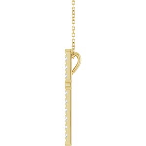 14K Yellow 1/2 CTW Natural Diamond French-Set Cross 16-18" Necklace-Natural Diamond-2Mm :: 1/2 Ctw