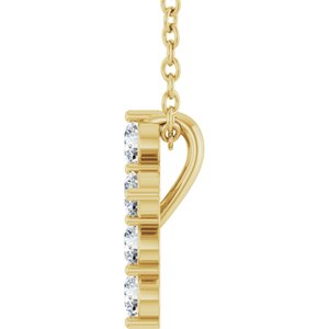 14K Yellow 1/4 CTW Natural Diamond Cross 16-18" Necklace-Natural Diamond-10.2 X 7.9 Mm