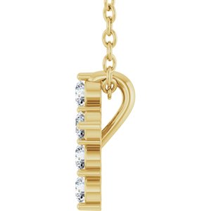 14K Yellow 1/6 CTW Natural Diamond Cross 16-18" Necklace-Natural Diamond-8.7 X 6.6 Mm