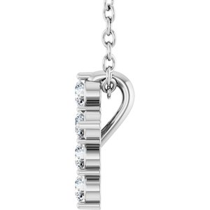 14K White 1/6 CTW Lab-Grown Diamond Cross 16-18" Necklace-Lab-Grown Diamond-8.7 X 6.6 Mm