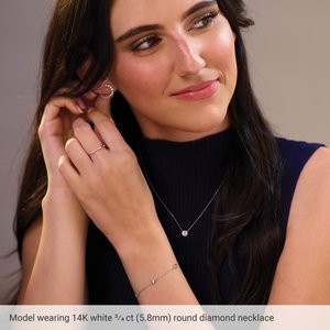 14K White .06 CT Natural Diamond Solitaire 16-18" Necklace-Natural Diamond-2.5Mm :: 0.06 Ct