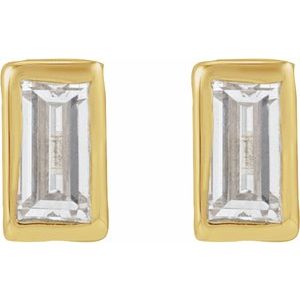 14K Yellow .04 CT Natural Diamond Stud Earring-3 X 1.5 Mm-14K Yellow