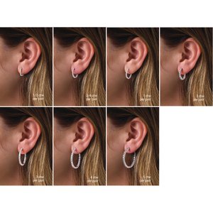 14K White Inside-Outside 19.3 mm Hoop Earring Mountings-Round-19.3 Mm