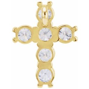 14K Yellow 1/2 CTW Natural Diamond Cross Pendant-Natural Diamond-2.8Mm :: 1/2 Ctw
