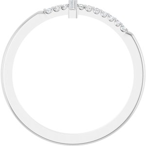 Sterling Silver .08 CTW Natural Diamond Sideways Cross Ring-Round-1 Mm