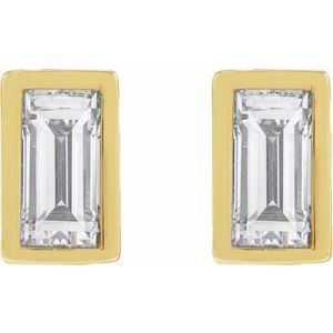 14K Yellow 1/10 CT Lab-Grown Diamond Stud Earring-4 X 2 Mm-14K Yellow