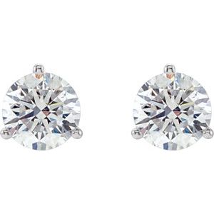 14K White 1/4 CTW Natural Diamond Stud Earrings-Pair-3.2Mm :: 1/4 Ctw