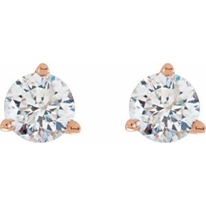 14K Rose 1/3 CTW Natural Diamond Stud Earrings-Pair-3.4Mm :: 1/3 Ctw