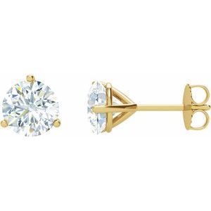 14K Yellow 2 CTW Natural Diamond Stud Earrings-Pair-6.3Mm :: 2 Ctw