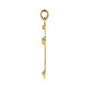 14K Yellow 1/5 CTW Natural Diamond Cross Pendant-Polished