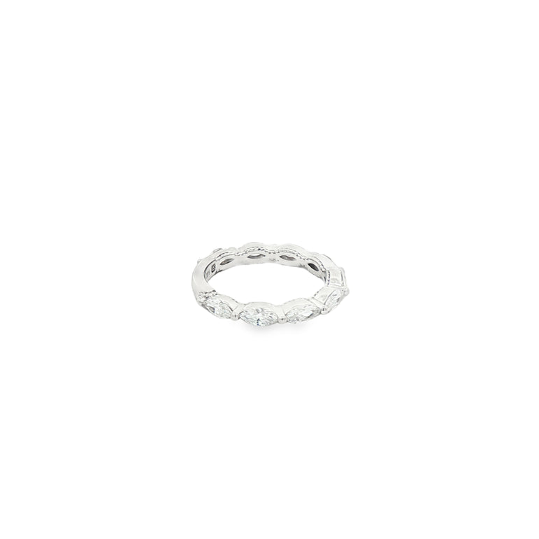 Marquise Brilliant Diamond Eternity Band in 14K White Gold