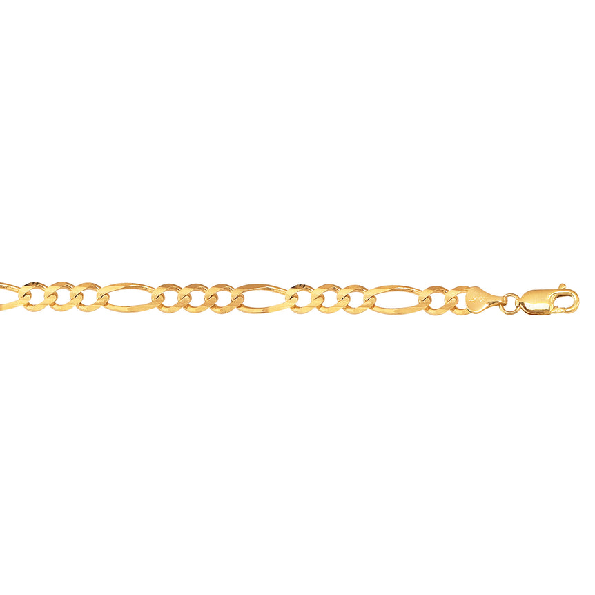 10K Gold 6.6mm Figaro Chain -Yellow | Lobster