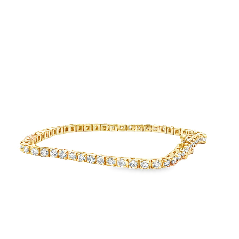 Classic Round 2.5cttw  Brilliant natural Diamond Tennis Bracelet in 14k Yellow Gold