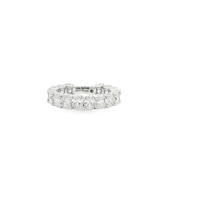 Oval Brilliant Cut Diamond Eternity Ring in White Gold