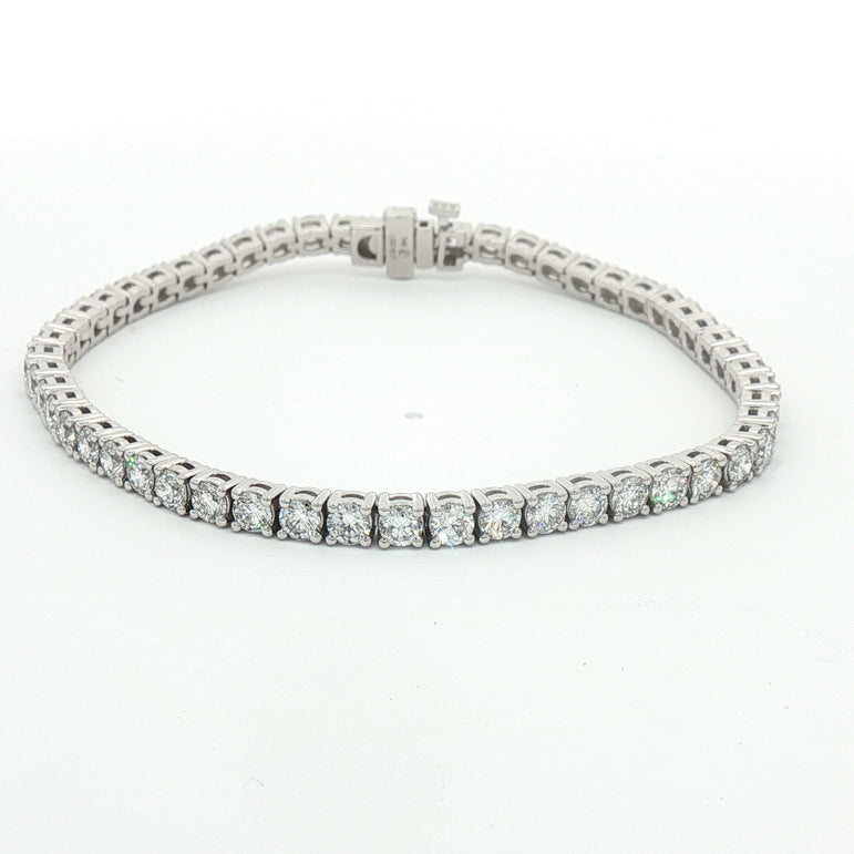 6CT 14kt white gold Tennis Bracelet with Round Cut Diamonds