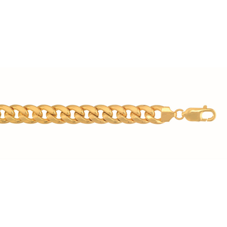 10K Gold 8mm Semi-Solid Miami Cuban -Yellow | Lobster