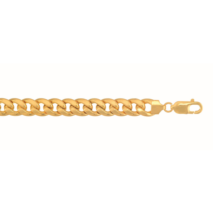 10K Gold 8mm Semi-Solid Miami Cuban -Yellow | Lobster