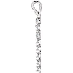 14K White 1/8 CTW  Lab-Grown Diamond Cross Pendant-Lab-Grown Diamond-1.3Mm :: 1/10 Ctw