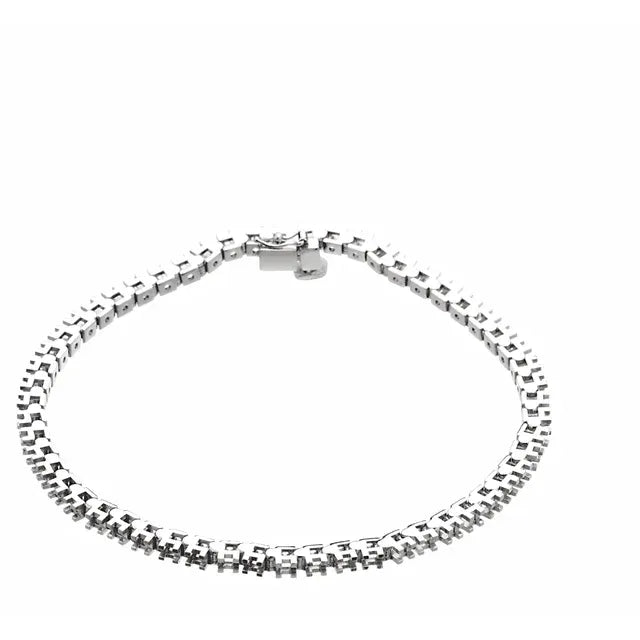 14K Rose 2 1/4 CTW Natural Diamond Line 7 1/4" Bracelet