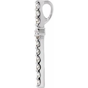 14K White 1/2 CTW Natural Diamond Petite Cross Pendant-Natural Diamond-2Mm :: 1/2 Ctw