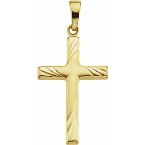 14K Yellow 24x16 mm Cross Pendant-Polished