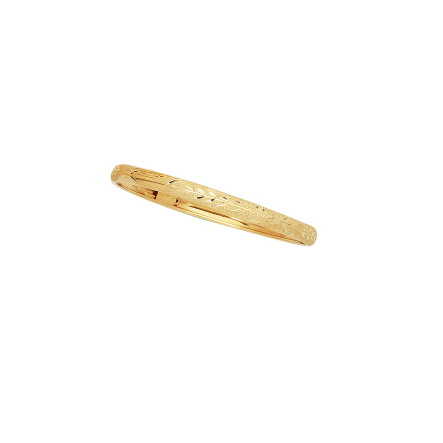 10K Gold 4mm Diamond Cut Bangle-Yellow | Latch