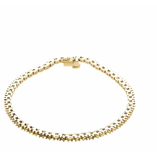 14K Rose 2 1/4 CTW Natural Diamond Line 7 1/4" Bracelet