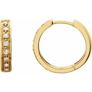 14K Yellow 1/5 CTW Natural Diamond 14 mm Hoop Earrings-Round-14 Mm