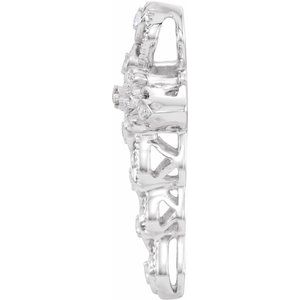 14K White 1/10 CTW Natural Diamond Cross Pendant-Natural Diamond-1.8Mm :: 1/10