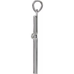 14K White .02 CT Natural Diamond Cross Pendant-Natural Diamond-1.7Mm :: 0.025 Ct