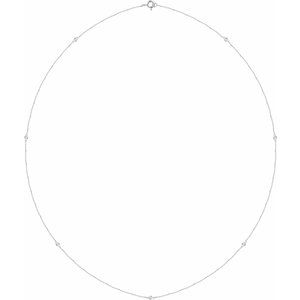 14K White 1/4 CTW Lab-Grown Diamond 7-Station 24" Necklace-2Mm :: 1/4 Ctw-Si1-Si2, G-H