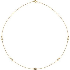14K Yellow 1/2 CTW Lab-Grown Diamond 5-Station 18" Necklace-3Mm :: 1/2 Ctw-Si1-Si2, G-H