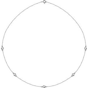 14K White 1/2 CTW Natural Diamond 5-Station 18" Necklace-3Mm :: 1/2 Ctw-I1, H+
