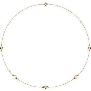 14K Yellow 3/4 CTW Lab-Grown Diamond 5-Station 18" Necklace-3.5Mm :: 3/4 Ctw-Si1-Si2, G-H