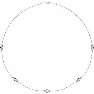 14K White 1 CTW Natural Diamond 5-Station 18" Necklace-3.65Mm :: 1 Ctw-I1, H+
