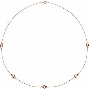 14K Rose 1 CTW Lab-Grown Diamond 5-Station 18" Necklace-3.65Mm :: 1 Ctw-Si1-Si2, G-H