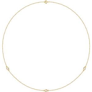 14K Yellow 1/4 CTW Natural Diamond 3-Station 18" Necklace-2.9Mm :: 1/4 Ctw-I1, H+