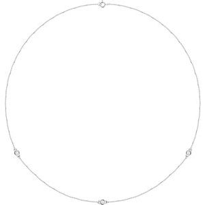14K White 1/4 CTW Lab-Grown Diamond 3-Station 18" Necklace-2.9Mm :: 1/4 Ctw-Si1-Si2, G-H