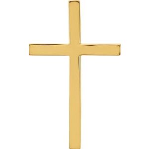 18K Yellow 25.7x15.7 mm Cross Pendant-Polished