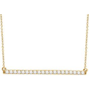 14K Yellow 1/2 CTW Lab-Grown Diamond Bar 16-1" Necklace-Lab-Grown Diamond-1.8Mm :: 1/2 Ctw