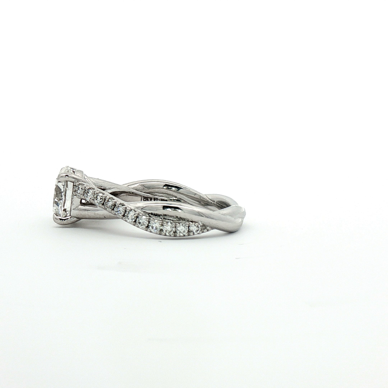 2 carat White Gold twisted shank Diamond Ring