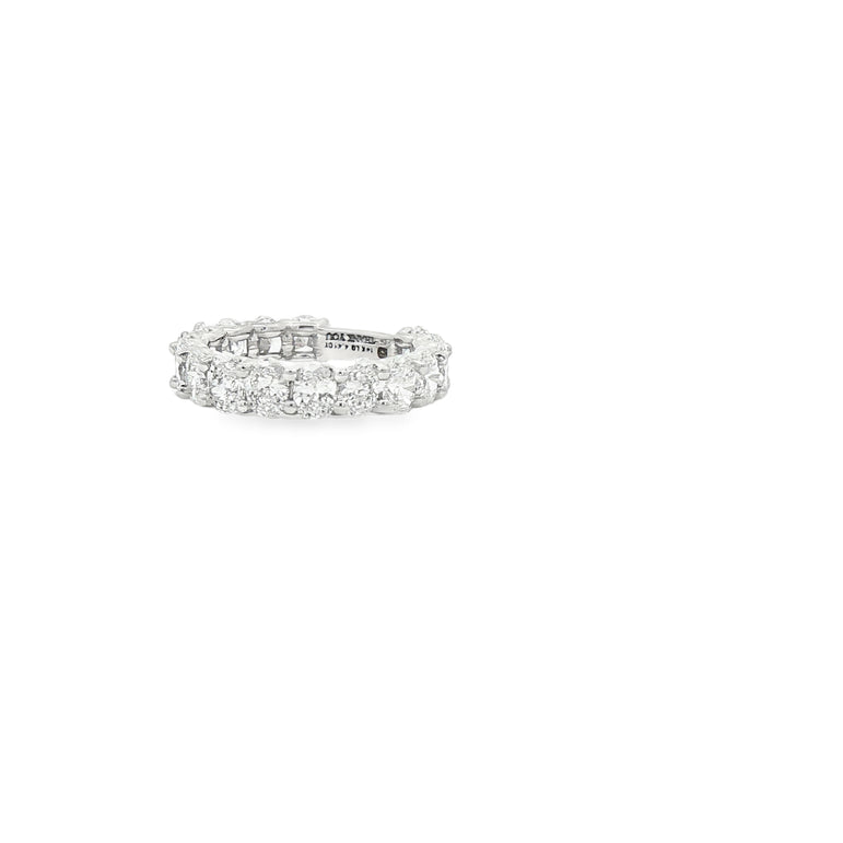 Oval Brilliant Cut Diamond Eternity Ring in White Gold