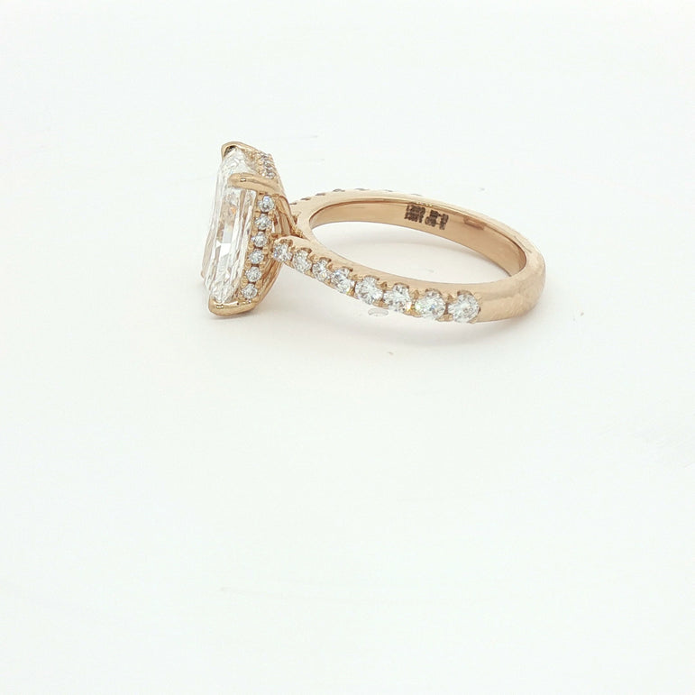 Emerald Cut Diamond Multistone Ring in Rose Gold