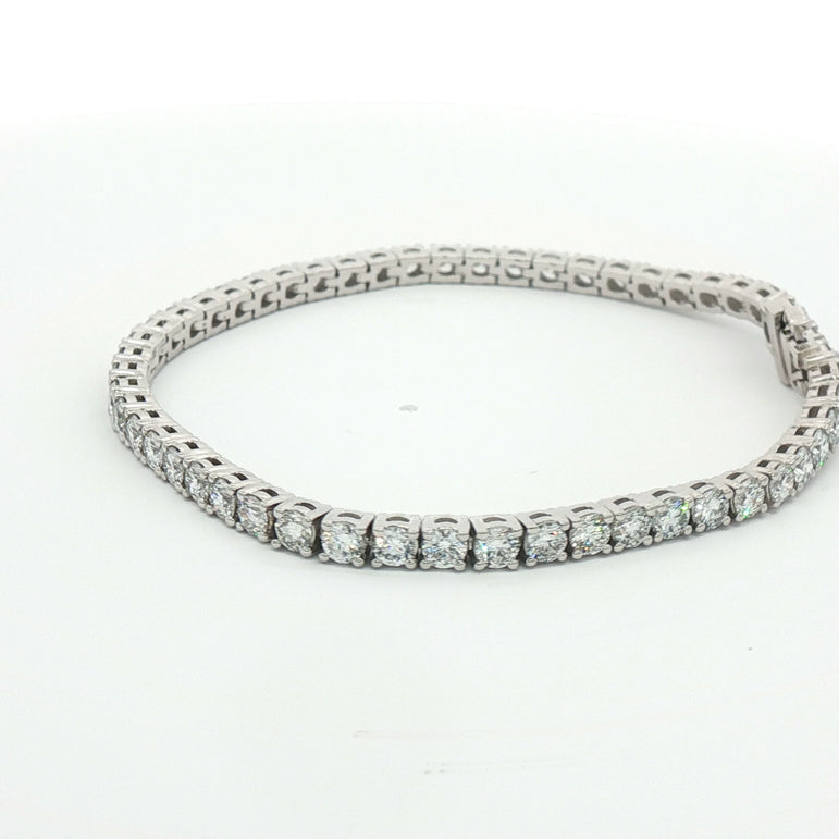 6CT 14kt white gold Tennis Bracelet with Round Cut Diamonds